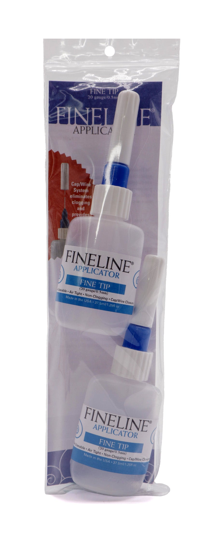 Fineline Applicator 20 Gauge Tip with 1.25 Ounce Bottle (2 pack)